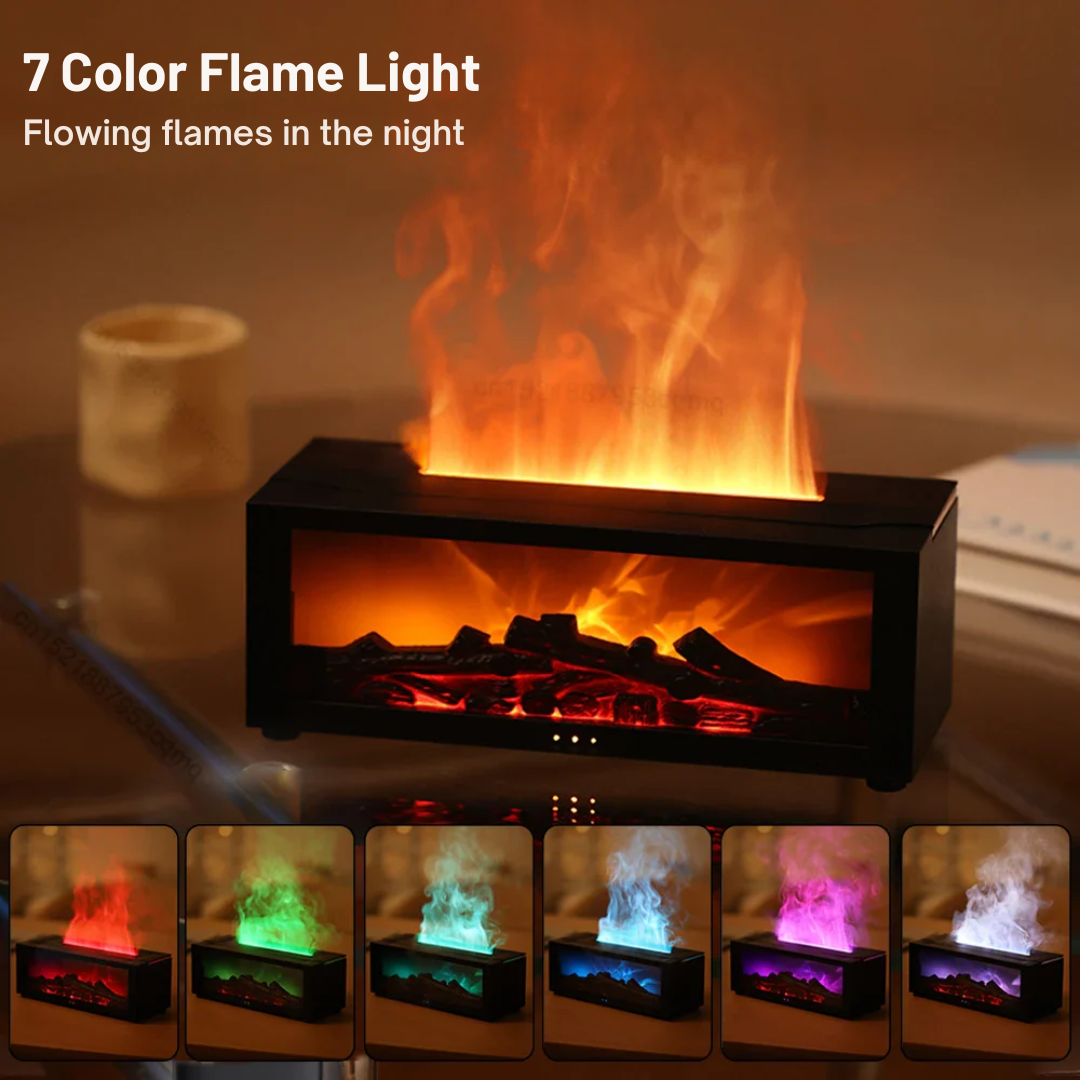 Flame Aroma Humidifier with LED Light and Remote Control