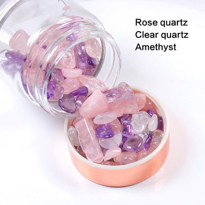 Natural Crystal Elixir Bottle - Healing Gemstone Infuser with Tea Filter