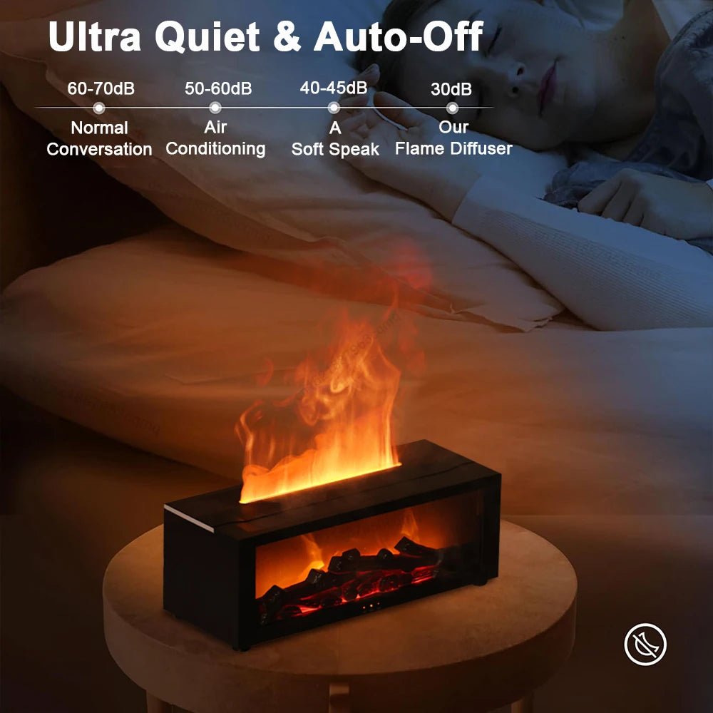 Flame Aroma Humidifier with LED Light and Remote Control