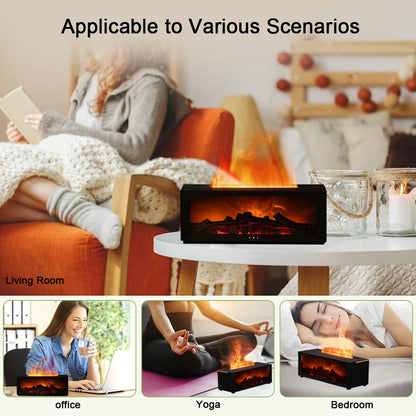 Flame Aroma Humidifier with LED Light and Remote Control