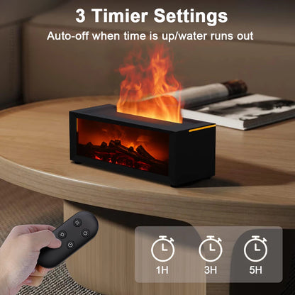 Flame Aroma Humidifier with LED Light and Remote Control